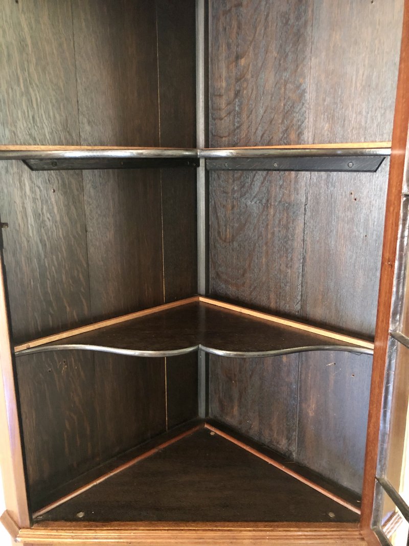 Fine Quality Antique  Edwardian Inlaid Mahogany Corner Cupboard - Image 9